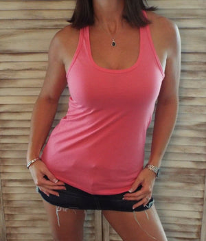 Sexy Racerback Scoop Neck Loose Tank Top Hot Pink S/M/L/XL/XXL