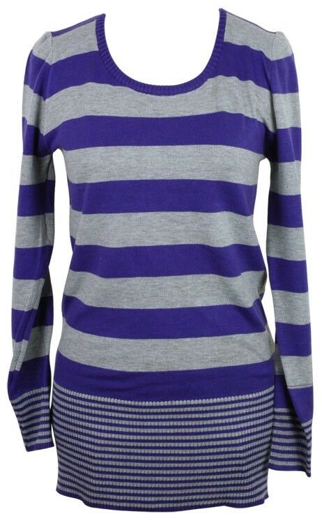 Very Sexy Scoop Neck Striped Preppy Tunic Sweater Blouse Shirt Top S/M/L/XL