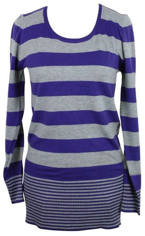 Very Sexy Scoop Neck Striped Preppy Tunic Sweater Blouse Shirt Top S/M/L/XL