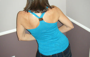 Very Sexy Racerback Scoop Neck Burnout Cleavage Fitted Tank Top Teal S/M/L