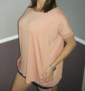 Sexy PIKO Dolman Wide Open Boat Neck Dolman Sleeve Tunic Top Shirt Nude S/M/L