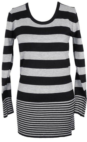 Very Sexy Scoop Neck Striped Preppy Tunic Sweater Blouse Shirt Top S/M/L/XL