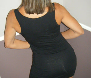 Very Sexy Scoop Neck Cleavage Bodycon Fitting Mini Summer Tank Dress Black S/M/L