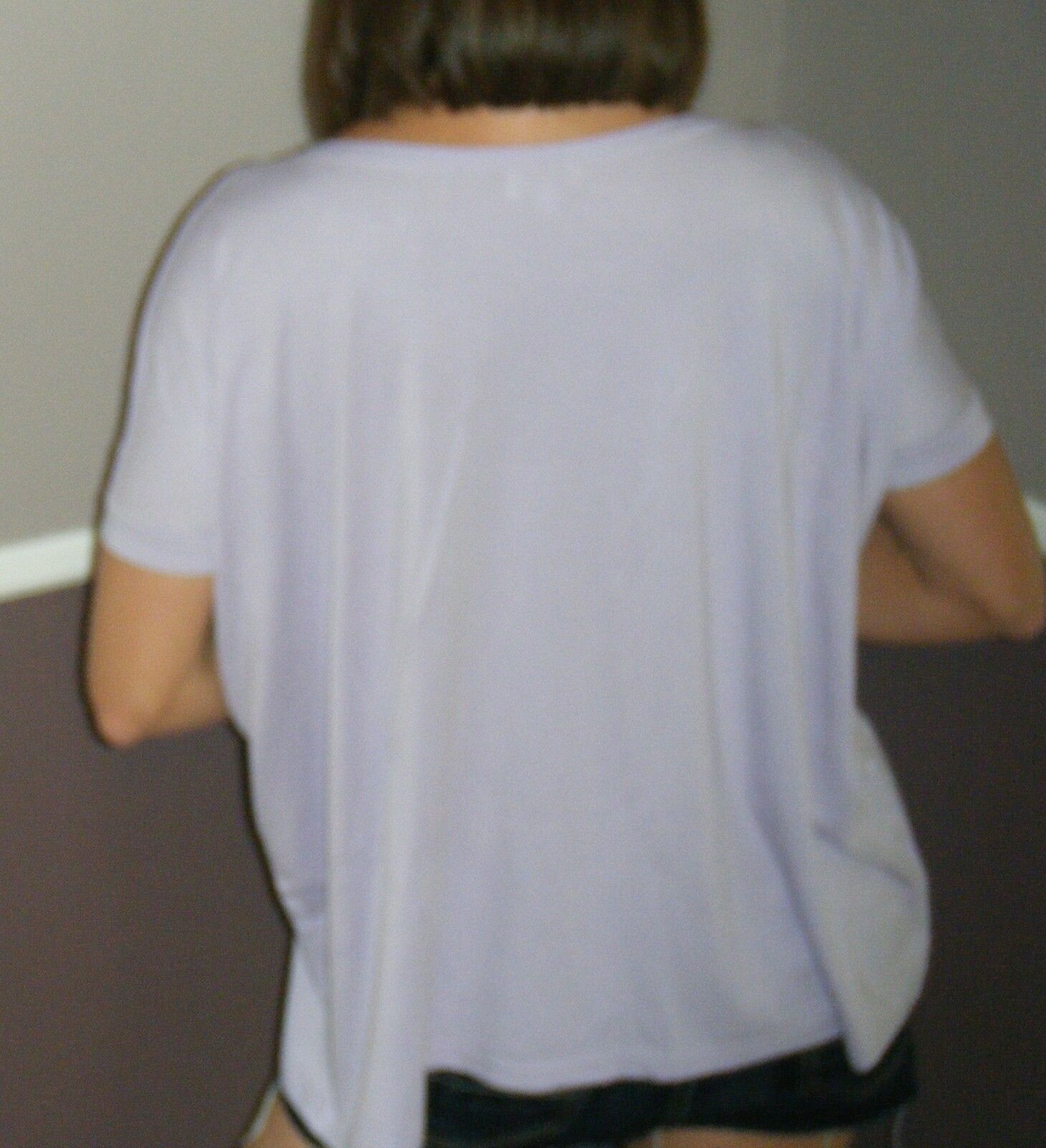 PIKO Dolman Wide Open Boat Neck Dolman Sleeve Tunic Top Shirt Purple