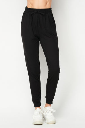 “Better Than Me” Sporty Joggers Pocket Stretch Ankle Lounge Pants Black S/M/L/XL