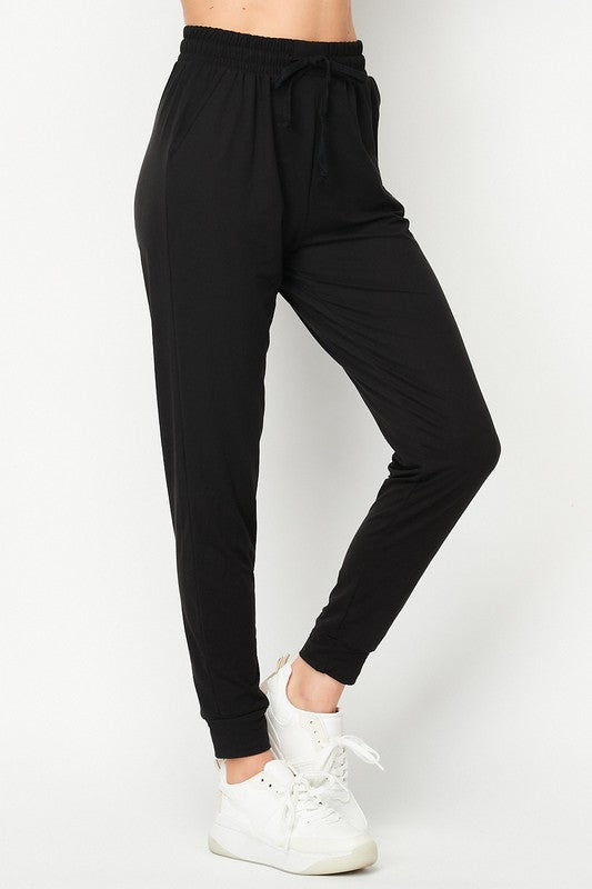 “Better Than Me” Sporty Joggers Pocket Stretch Ankle Lounge Pants Black S/M/L/XL