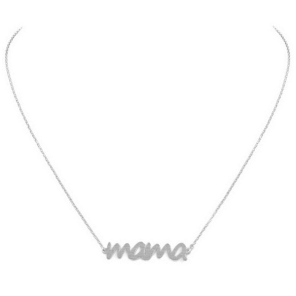 “Mama” Charmed Adjustable Necklace Silver