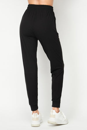 “Better Than Me” Sporty Joggers Pocket Stretch Ankle Lounge Pants Black S/M/L/XL