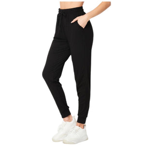 “Better Than Me” Sporty Joggers Pocket Stretch Ankle Lounge Pants Black S/M/L/XL