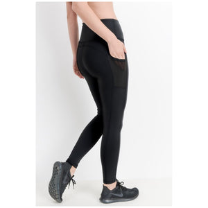 High Waist Pocket Performance Leggings Stretch Yoga Lounge Pants Gym Workout Black
