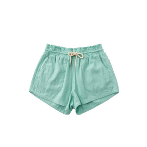 Linen Shorts Basic Pocket Drawstring Elastic Waist Dressy Pull On Bottoms Mint