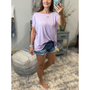PIKO Dolman Wide Open Boat Neck Dolman Sleeve Tunic Top Shirt Purple