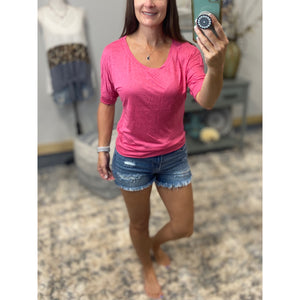 Sexy Dolman Wide Scoop Open Neck Batwing Blouse Top Shirt Pink XS/S/M/L/XL