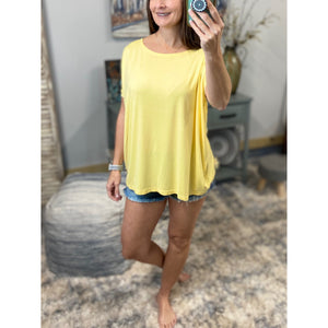 PIKO Dolman Wide Open Boat Neck Dolman Sleeve Tunic Top Shirt Yellow S/M/L