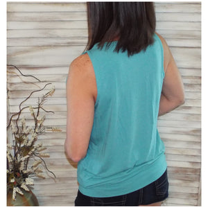Sexy Pleated Scoop Neck Sleeveless Halter Banded Tank Cami Top Mint PLUS