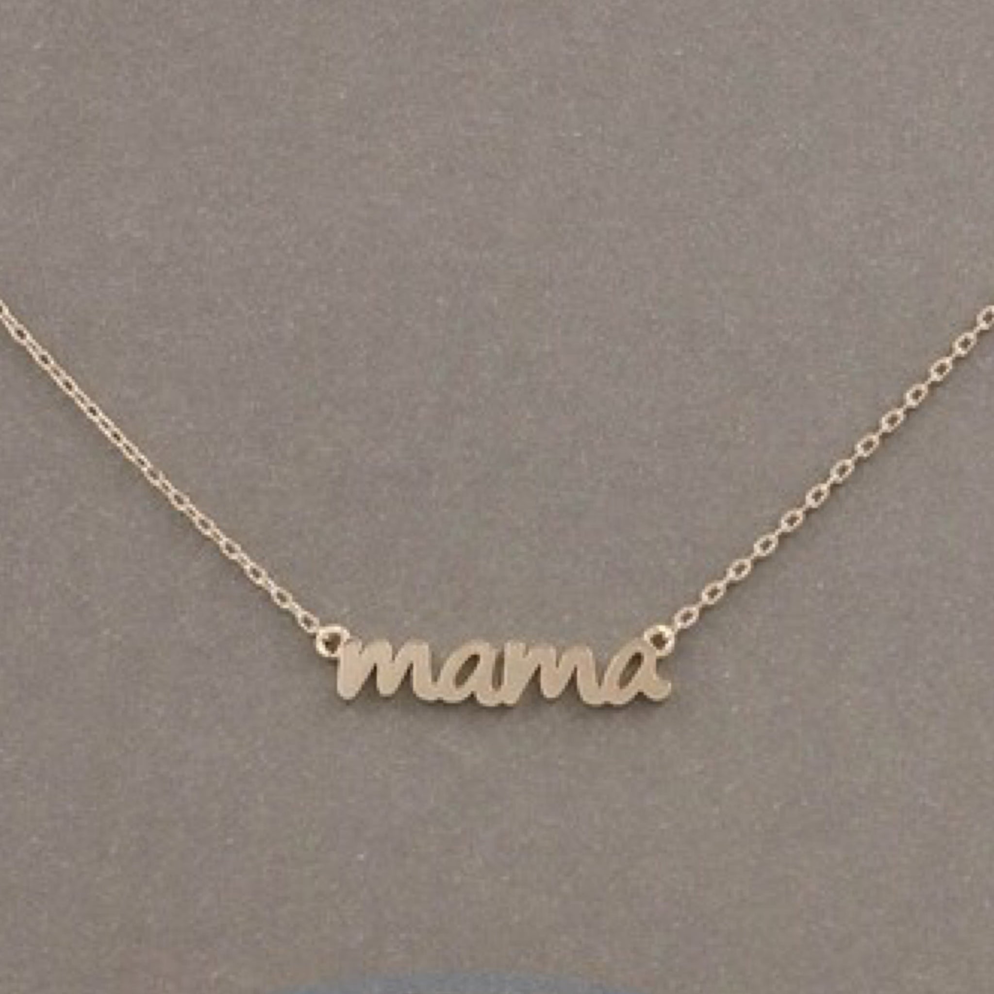 “Mama” Charmed Adjustable Necklace Gold