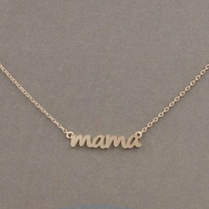 “Mama” Charmed Adjustable Necklace Gold