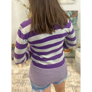 Very Sexy Scoop Neck Striped Preppy Tunic Sweater Blouse Shirt Top S/M/L/XL