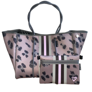 Large Neoprene Tote Bag and Wristlet Cheetah/Leopard - Kitimat