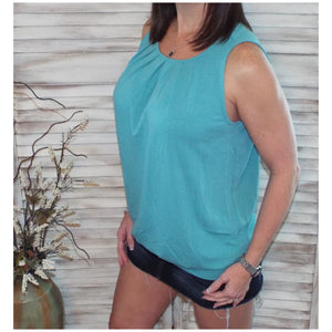 Very Sexy Pleated Scoop Neck Sleeveless Halter Banded Tank Cami Top Mint S/M/L/XL