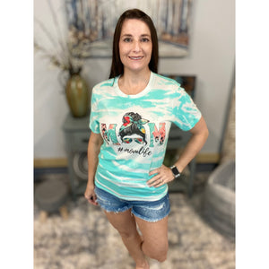 “Mom” #momlife Messy Bun Sunglasses Headband Bleached Sublimation Boyfriend Basic Tee Shirt Green S/M/L/XL/2X