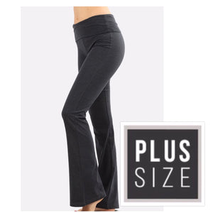 Head Over Heels” Plus Low Rise Leggings Stretch Yoga Lounge Fold