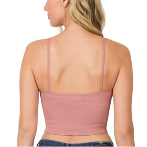 “Sweet Southern Comfort” Sexy Ribbed Seamless Spaghetti Strap Yoga Sport Stretch Bralette Tank Cami Black S/M L/XL